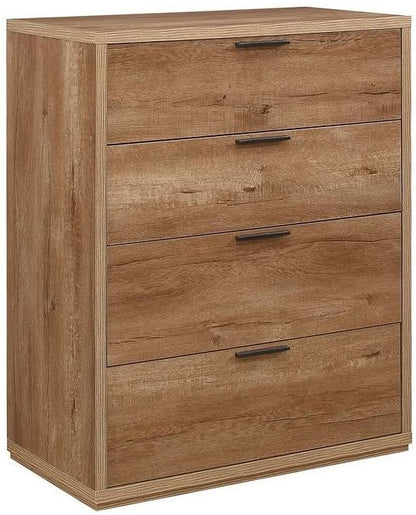 Stockwell Rustic Oak Effect 4 Drawer Chest