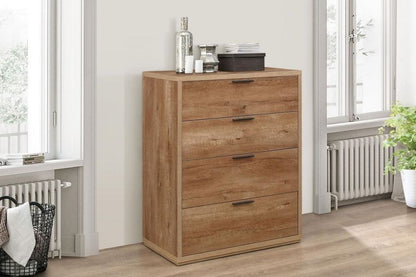 Stockwell Rustic Oak Effect 4 Drawer Chest