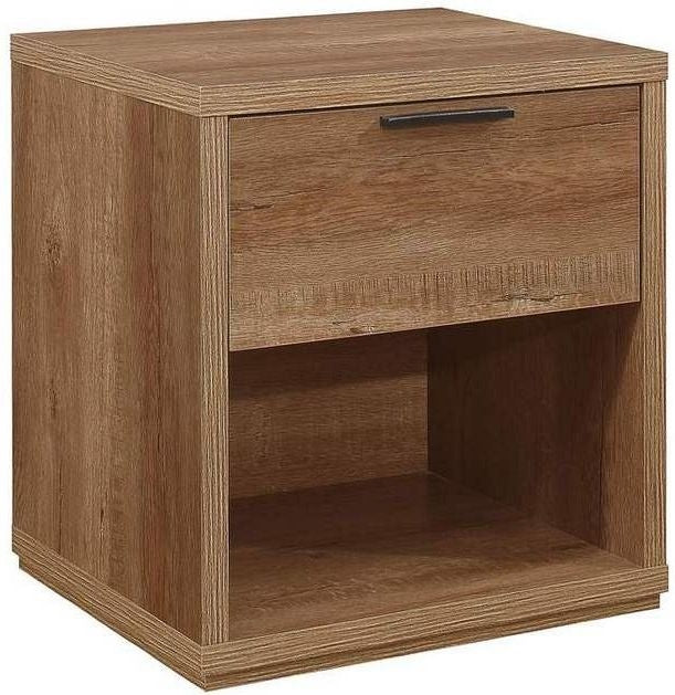 Stockwell Rustic Oak Effect Bedside Cabinet - 1 Drawer