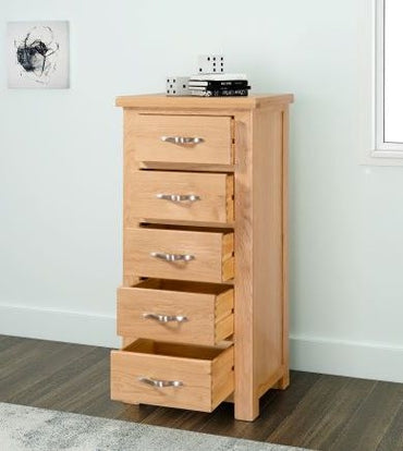 Cambridge Oak 5 Drawer Chest