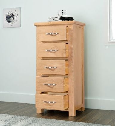 Cambridge Oak 5 Drawer Chest