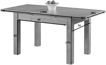 Cambridge Oak 4 Seater Butterfly Extending Dining Table