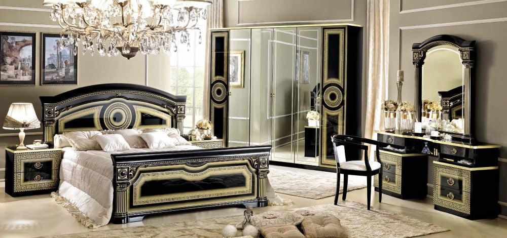 Camel Aida Black and Gold Italian Bed