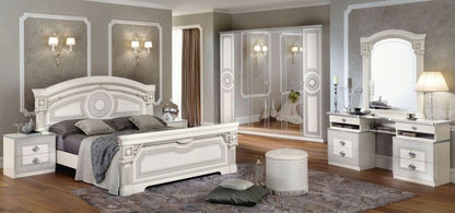 Camel Aida White and Silver Italian Bed