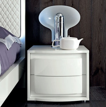 Camel Dama Bianca Night White Italian Bedside Cabinet