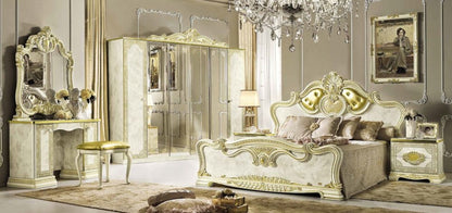 Camel Leonardo Night Italian Ivory High Gloss and Gold 6 Door Wardrobe