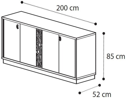 Camel Roma Day White Glamour Italian Large Buffet Large Sideboard