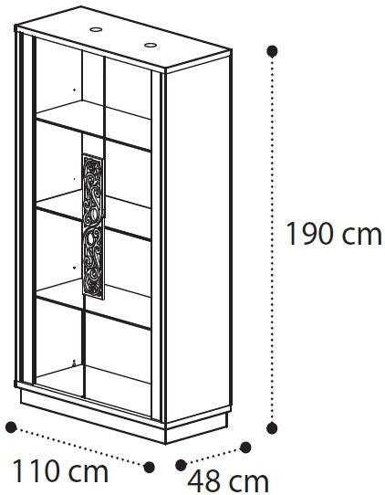 Camel Roma Day White Glamuor Italian Large Glass Cabinet