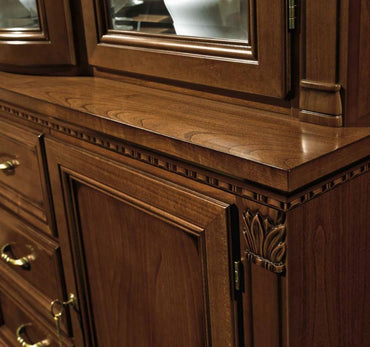 Camel Treviso Day Cherry Wood Italian Sideboard with Vitrine