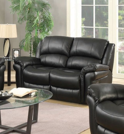 Farnham Black Leather 2 Seater Recliner Sofa