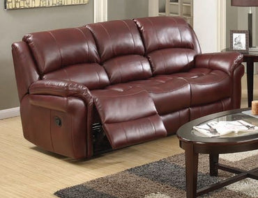 Farnham Burgundy Leather 3 Seater Recliner Sofa