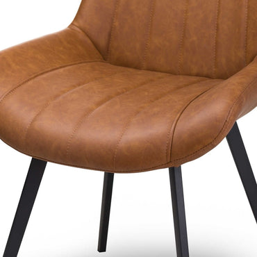 Malmo Tan Brown Faux Leather Dining Chair (Sold in Pairs)