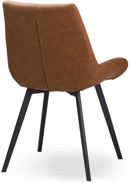 Malmo Tan Brown Faux Leather Dining Chair (Sold in Pairs)