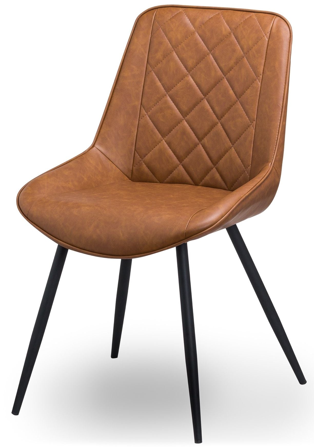 Oslo Brown Faux Leather Dining Chair (Sold in Pairs)