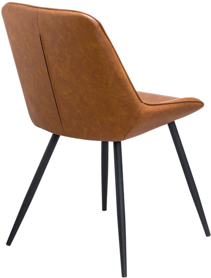 Oslo Brown Faux Leather Dining Chair (Sold in Pairs)