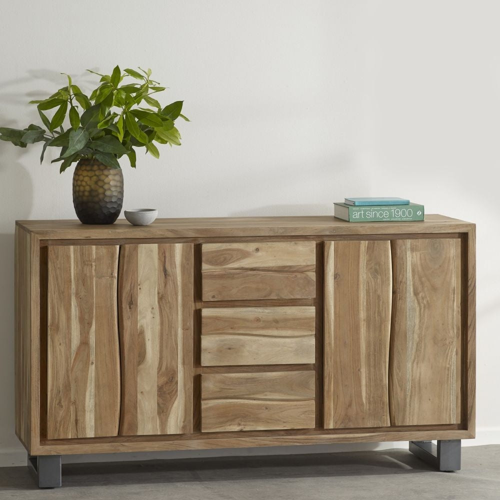 Baltic Live Edge Matt Lacquer 4 door 3 Drawer Large Sideboard