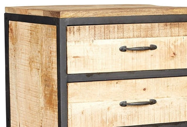 Cosmo Industrial Natural Tall 6 Drawer Chest