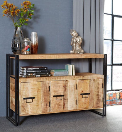 Cosmo Natural 3 Door Industrial Sideboard