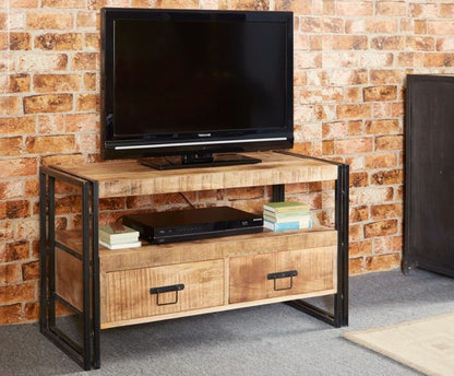 Cosmo Natural Wood Industrial TV Unit upto 49inch