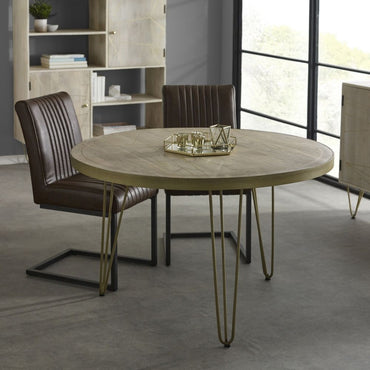 Mango Light Gold Round Dining Table - 4 Seater