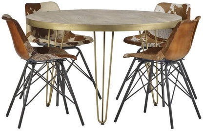 Mango Light Gold Round Dining Table - 4 Seater