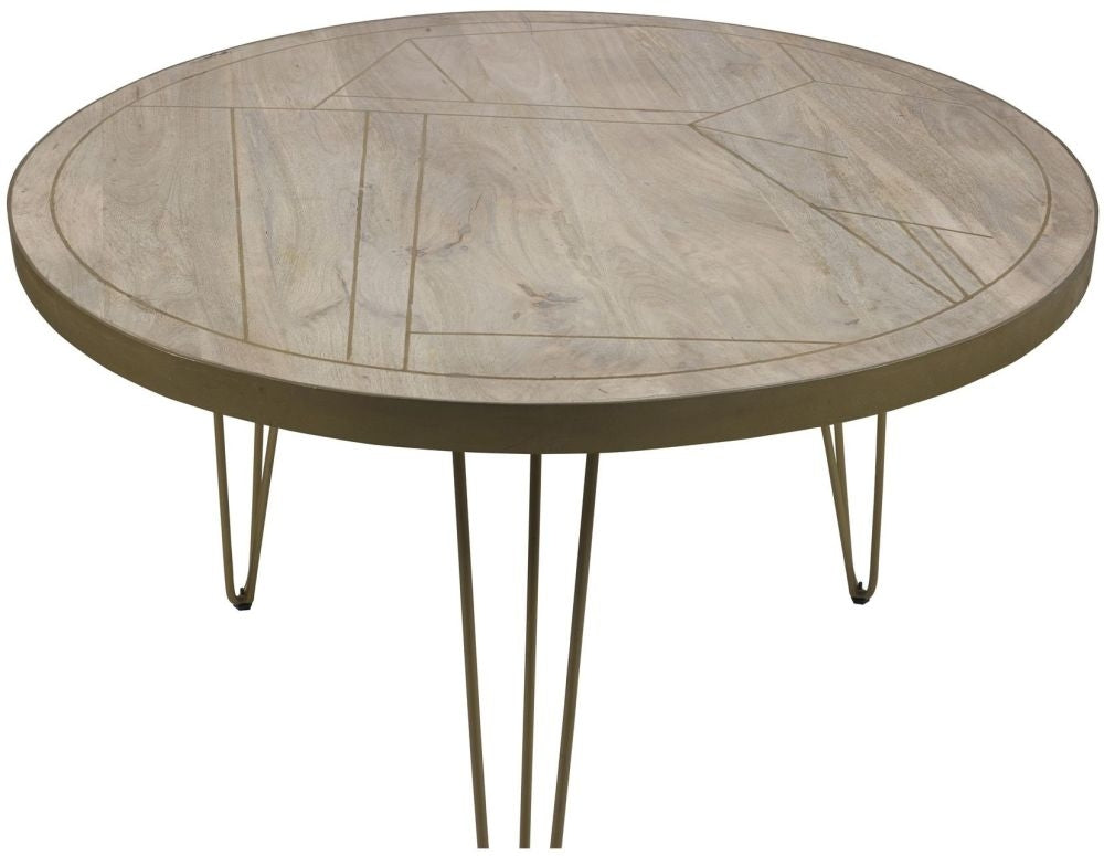 Mango Light Gold Round Dining Table - 4 Seater