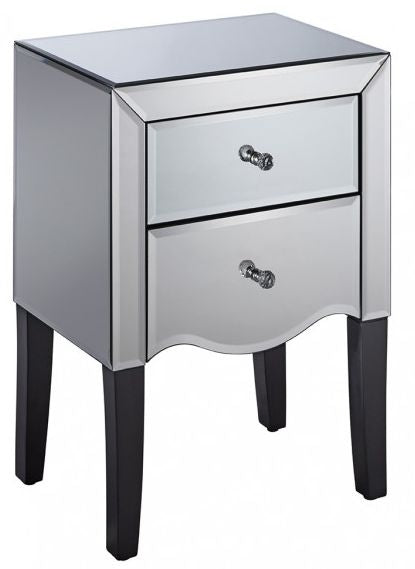 Palermo Mirrored 2 Drawer Bedside Cabinet