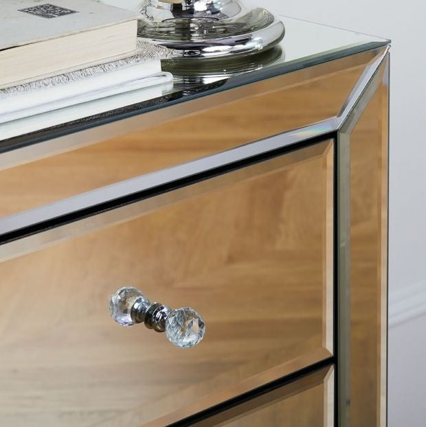 Palermo Mirrored 2 Drawer Bedside Cabinet