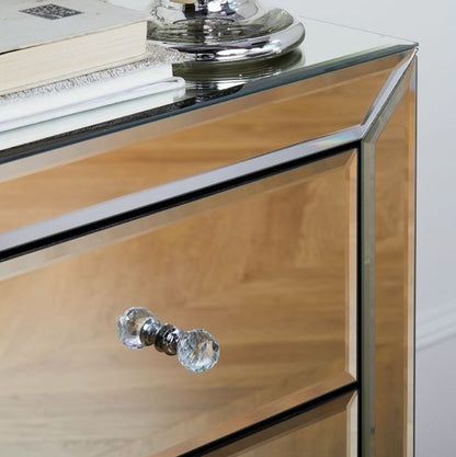 Palermo Mirrored 2 Drawer Bedside Cabinet