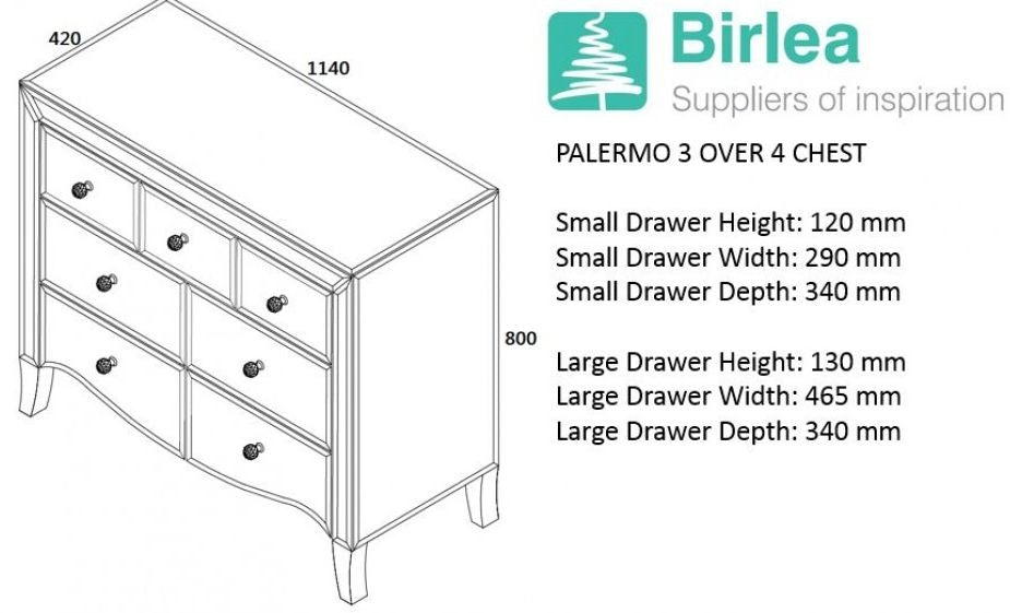 Palermo Mirrored Multi Drawer Chest