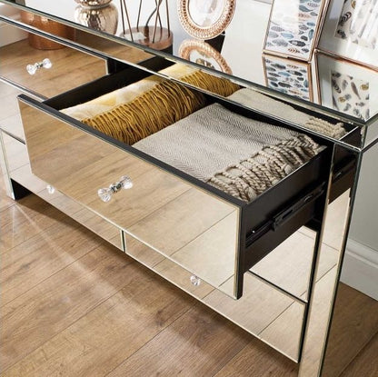 Seville Mirrored 2 Drawer Bedside Cabinet