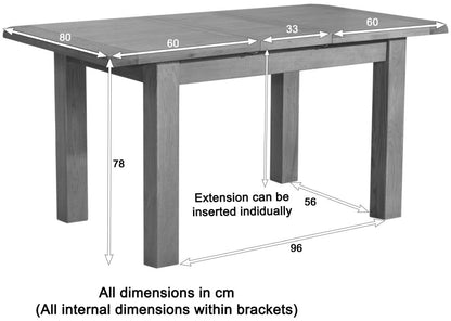 Dorset Oak 4 Seater Extending Dining Table