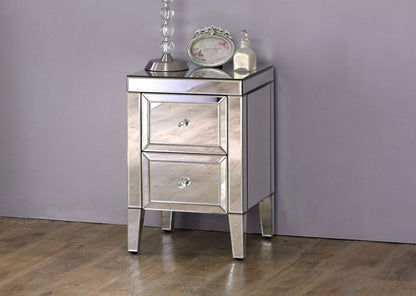 Valencia Mirrored 2 Drawer Bedside Cabinet