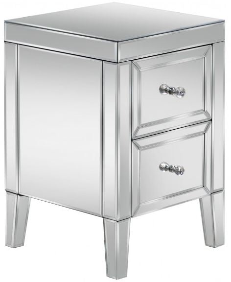 Valencia Mirrored 2 Drawer Bedside Cabinet