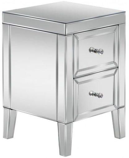 Valencia Mirrored 2 Drawer Bedside Cabinet