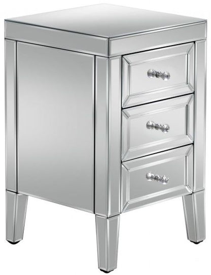 Valencia Mirrored 3 Drawer Bedside Cabinet