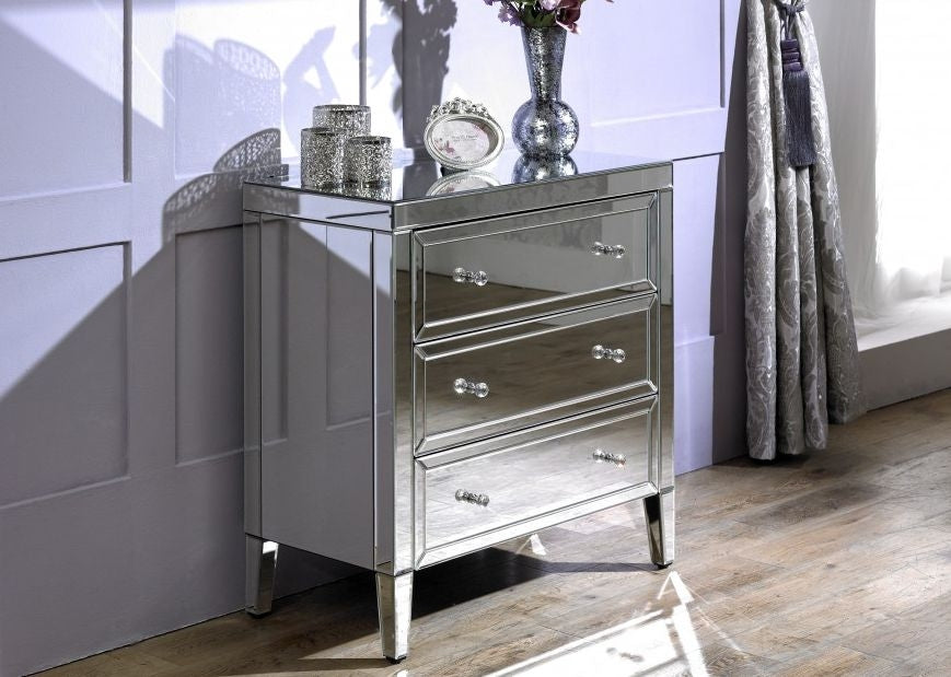 Valencia Mirrored 3 Drawer Small Chest