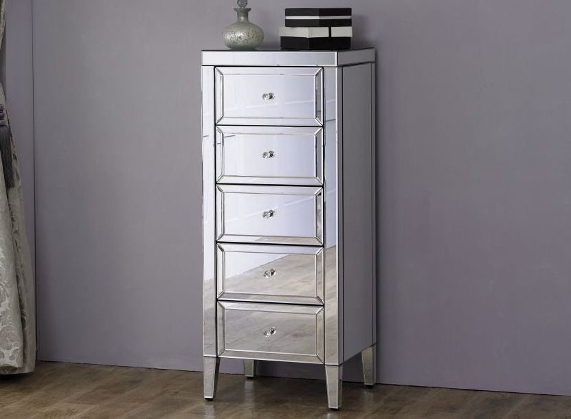 Valencia Mirrored 5 Drawer Chest