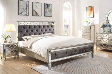 Vida Living Rosa Geometric Mirrored Bed