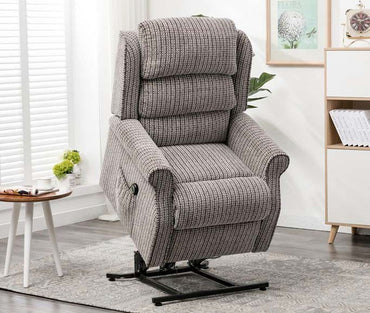 Windsor Latte Fabric Electric Lift and Tilt Recliner Armchair