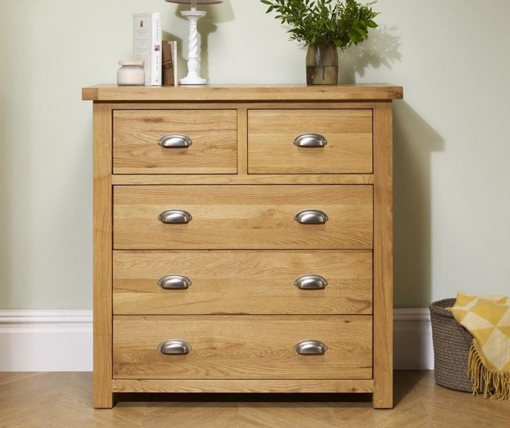 Woburn Rustic Oak 3+2 Drawer Chest