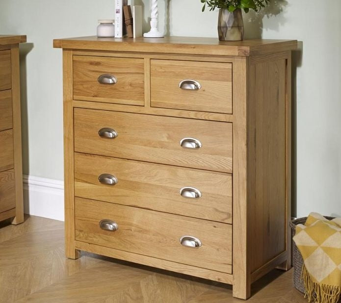 Woburn Rustic Oak 3+2 Drawer Chest