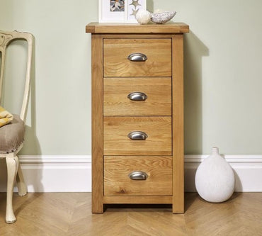 Woburn Rustic Oak 4 Drawer Tall Chest