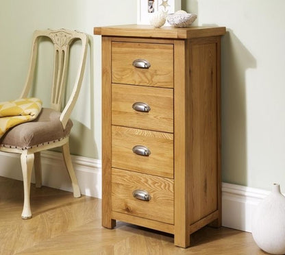 Woburn Rustic Oak 4 Drawer Tall Chest