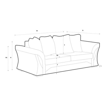 Faro 3 Seater Sofa - Black Fabric