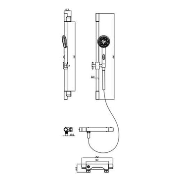 Schãœtte Shower Bar Set Aqua 2 Save Chrome