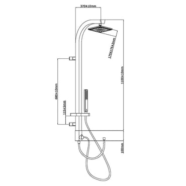 Schãœtte Overhead Shower Set Madagaskar White-Chrome