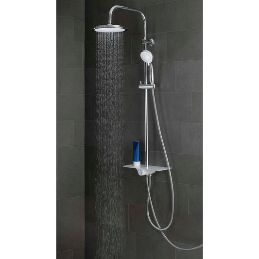 Schãœtte Overhead Shower Set With Tray Aquastar White-Chrome