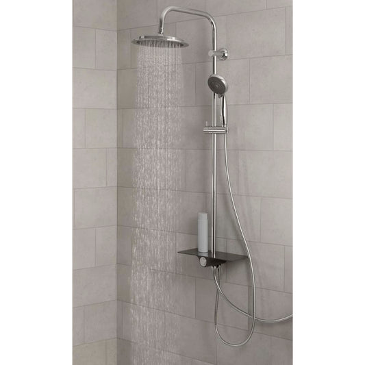 Schãœtte Overhead Shower Set With Tray Aquastar Anthracite-Chrome