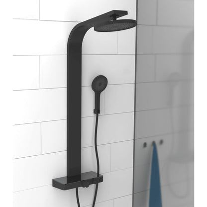 Schãœtte Overhead Shower Set With Thermostatic Tray Samoa Rain Matte Black